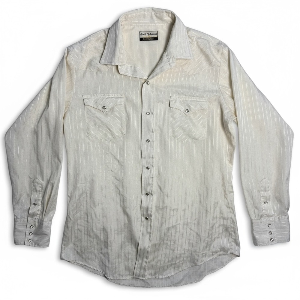 Vintage Karman Gold Collection Western Shirt Mens Long Sleeve Snap‎ Button